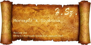 Hornyák Szabina névjegykártya